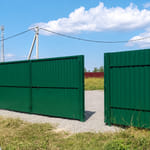 Профлист C-20, RAL 6005, двусторонний, устройство въезда, засыпка трубы