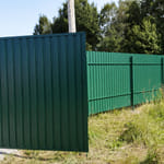 Профлист C-20, RAL 6005, двусторонний, устройство въезда, засыпка трубы
