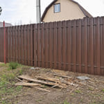 Штакетник 120 круглый, 8017, шахматка