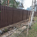 Штакетник 120 круглый, 8017, шахматка Штакетник 120 круглый, 8017, шахматка